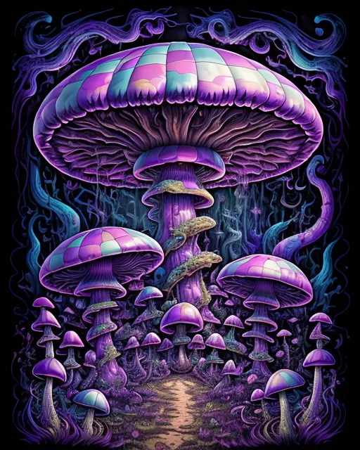 A large psychedelic mushroom two - Free AI Photo Generator - starryai