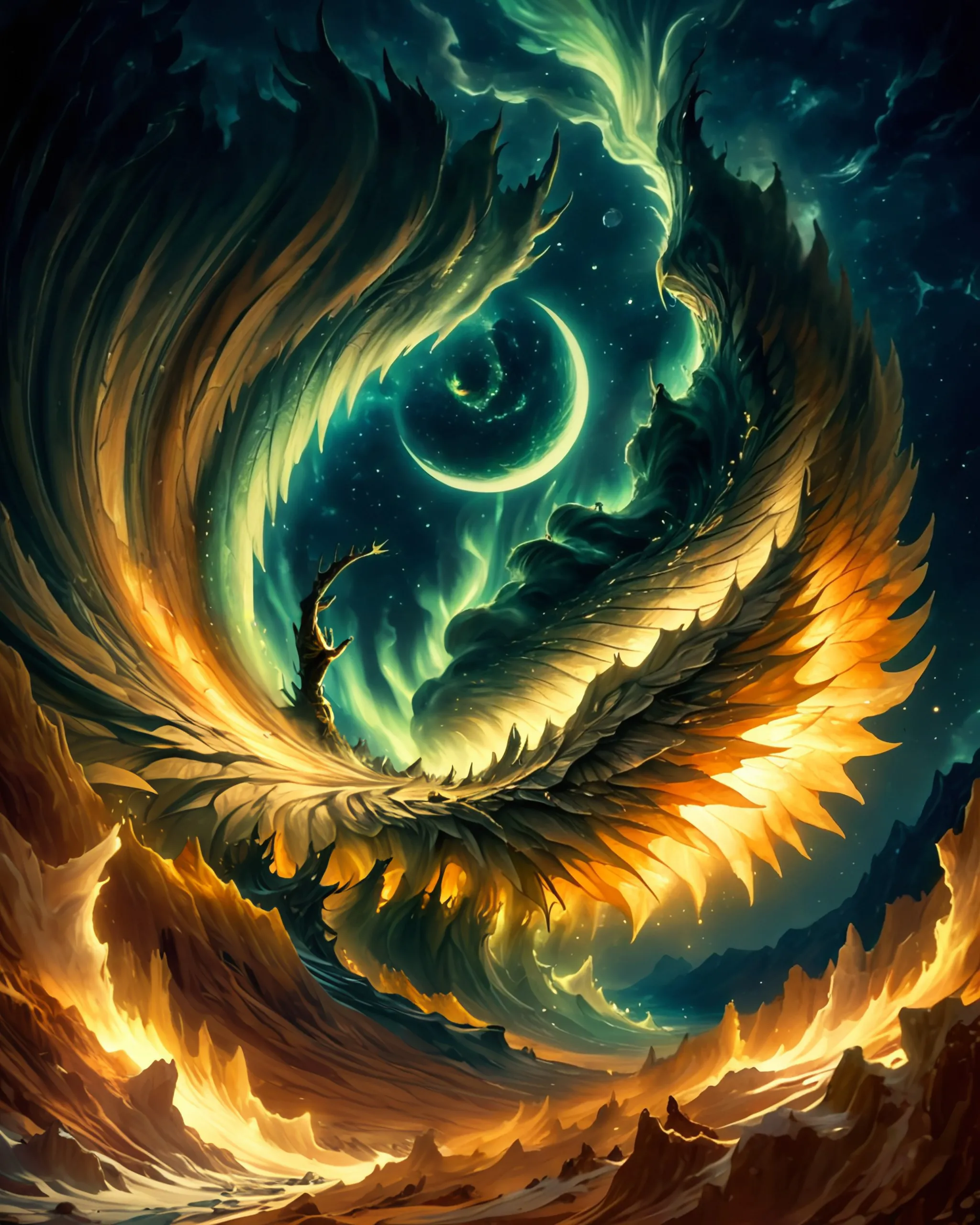 A realm where northern lights sky - Free AI Photo Generator - starryai