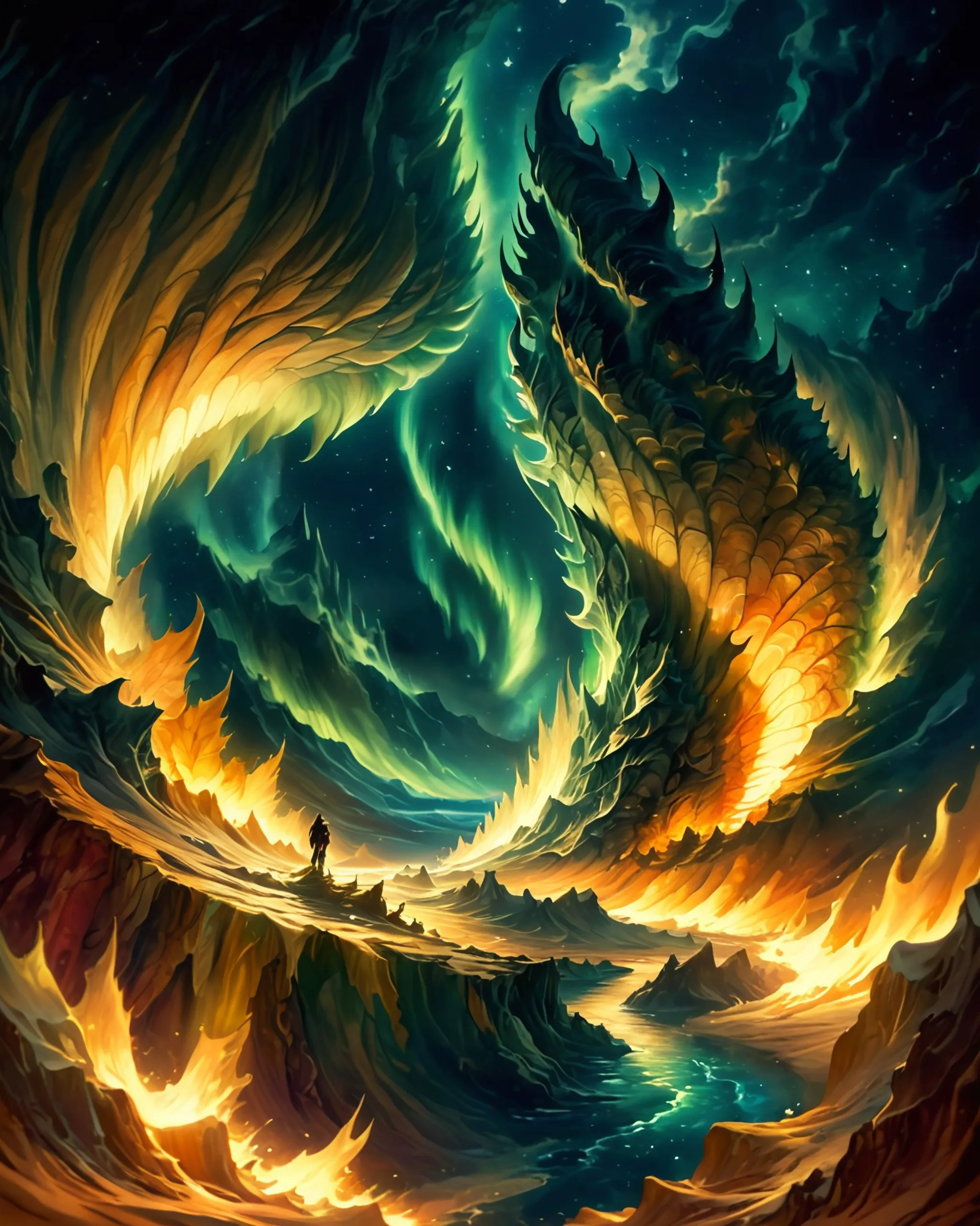 A realm where northern lights sky - Free AI Photo Generator - starryai