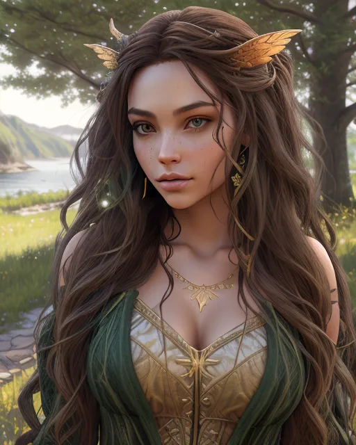 Create a fairy long brown hair, - Free AI Photo Generator - starryai