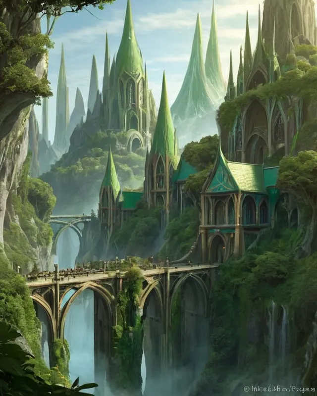 A elven city - Free AI Photo Generator - starryai