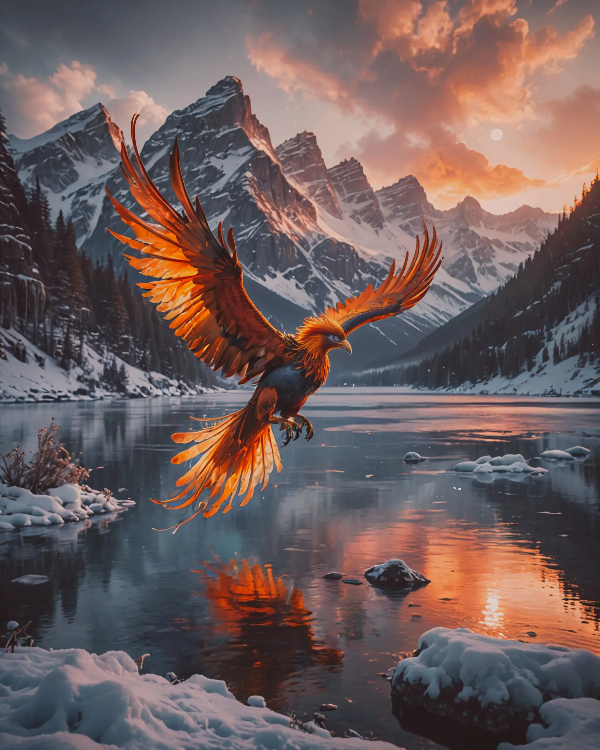 A beautiful winter landscape a on - Free AI Photo Generator - starryai