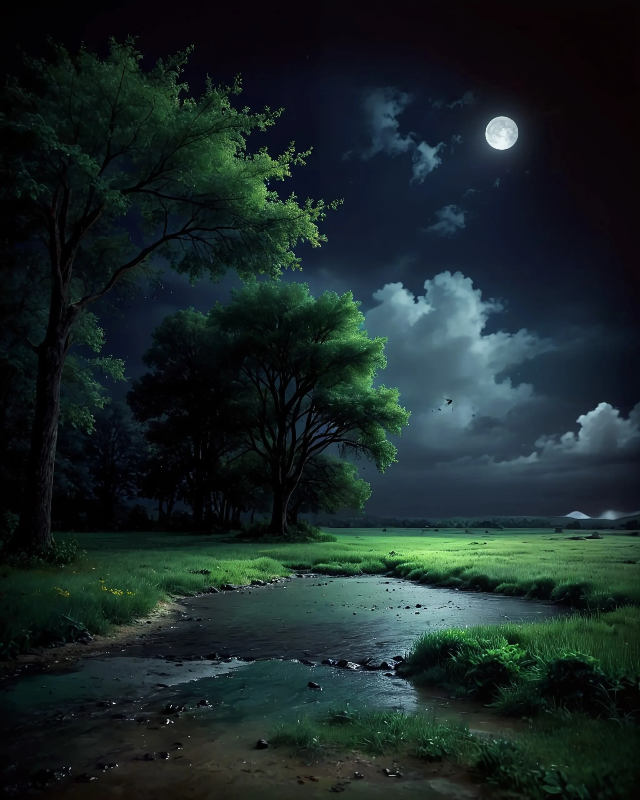 Raining scenery, night monsoon, - Free AI Photo Generator - starryai