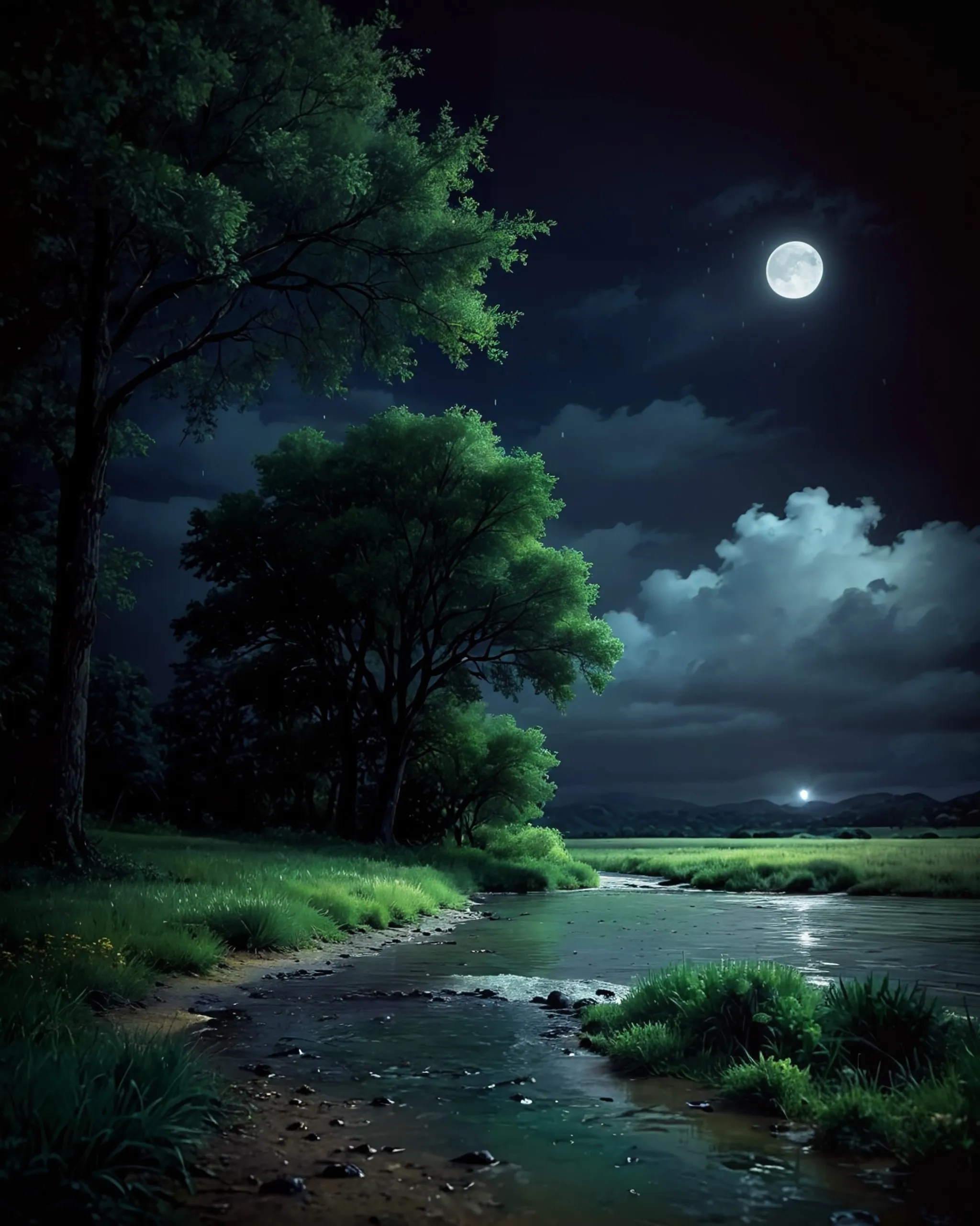 Raining scenery, night monsoon, - Free AI Photo Generator - starryai