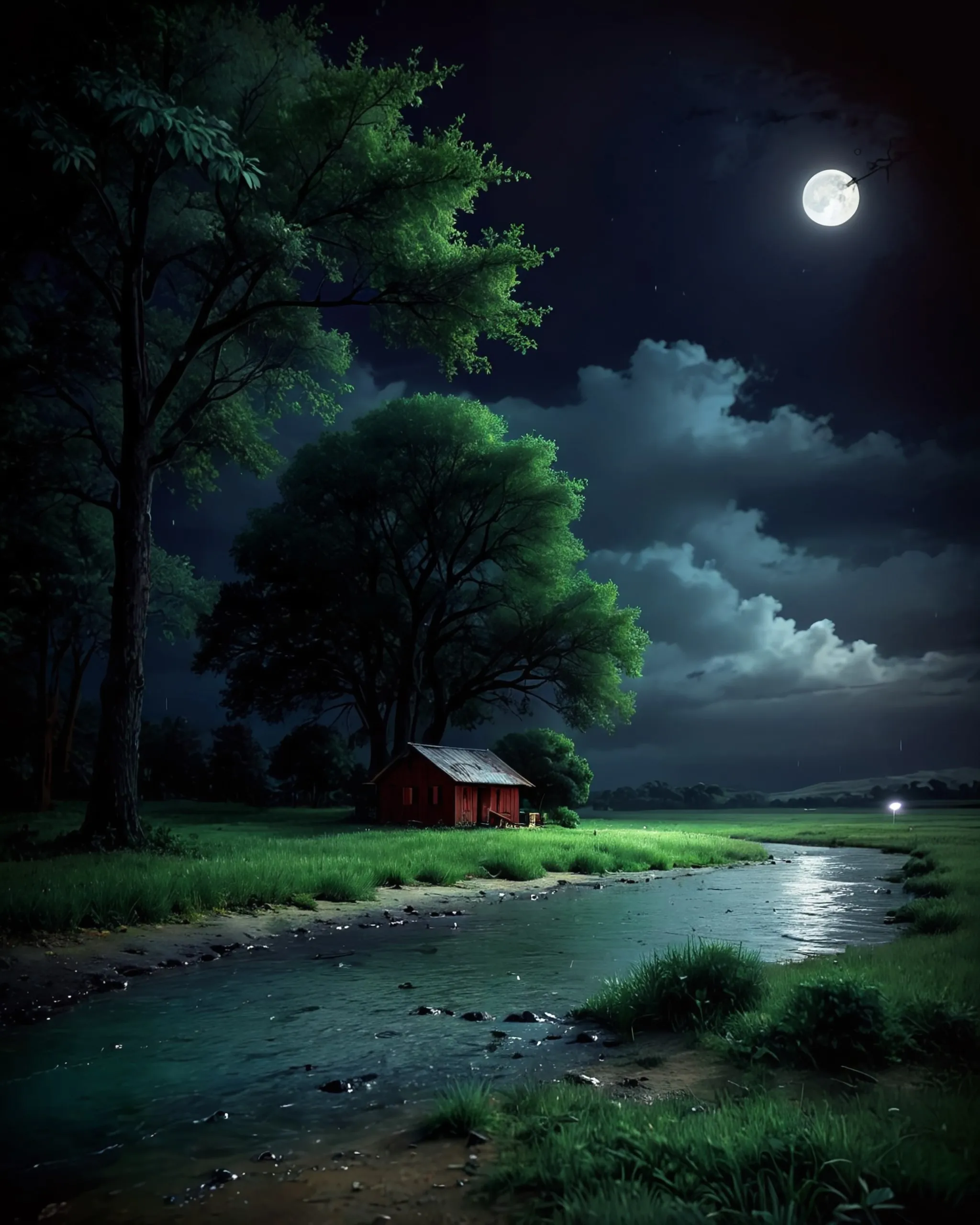 Raining scenery, night monsoon, - Free AI Photo Generator - starryai