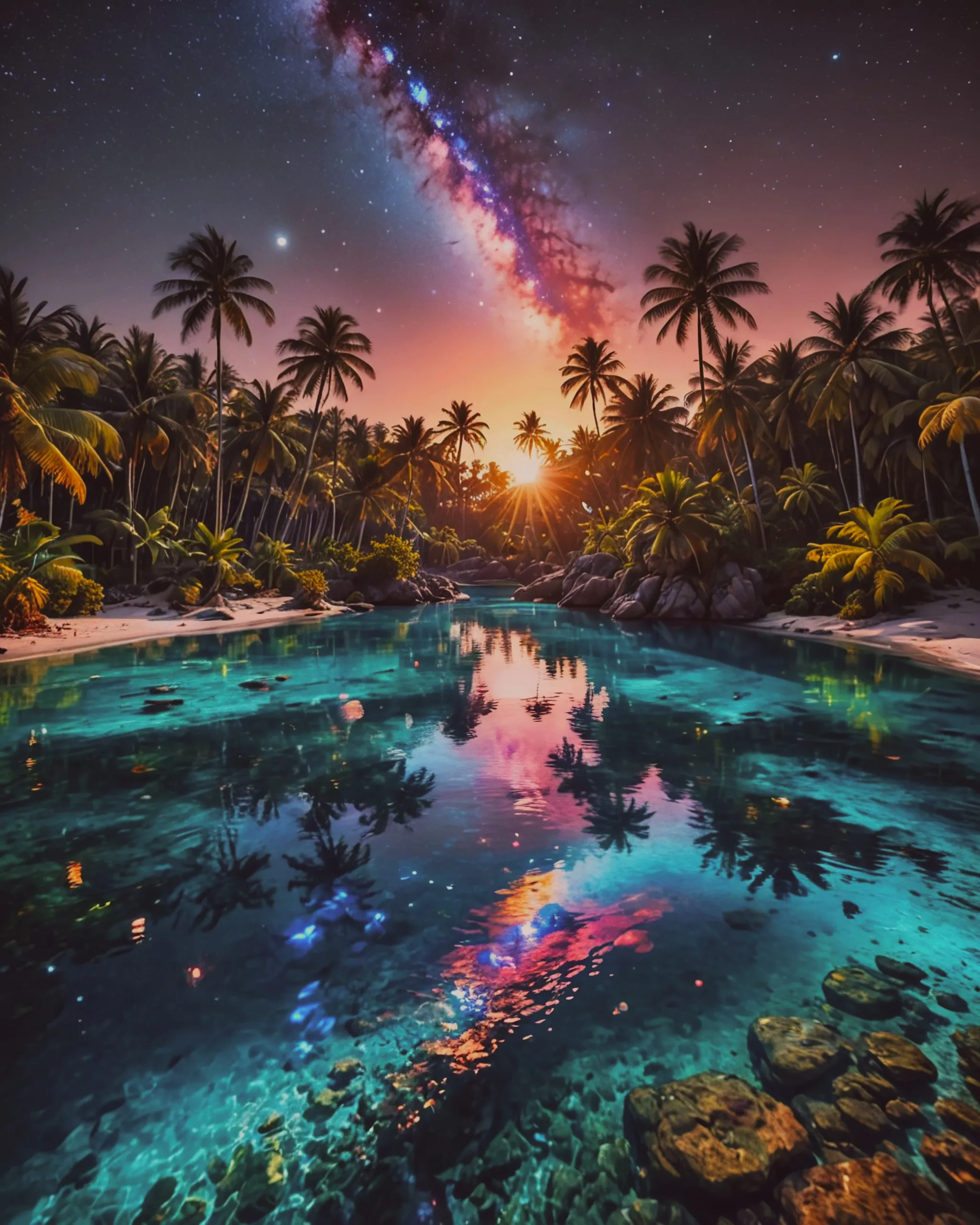 A floating tropical island in the cosmos