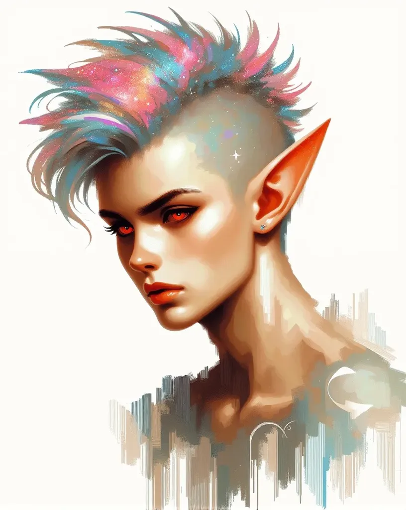 Man, male, A portrait a male elf - Free AI Photo Generator - starryai
