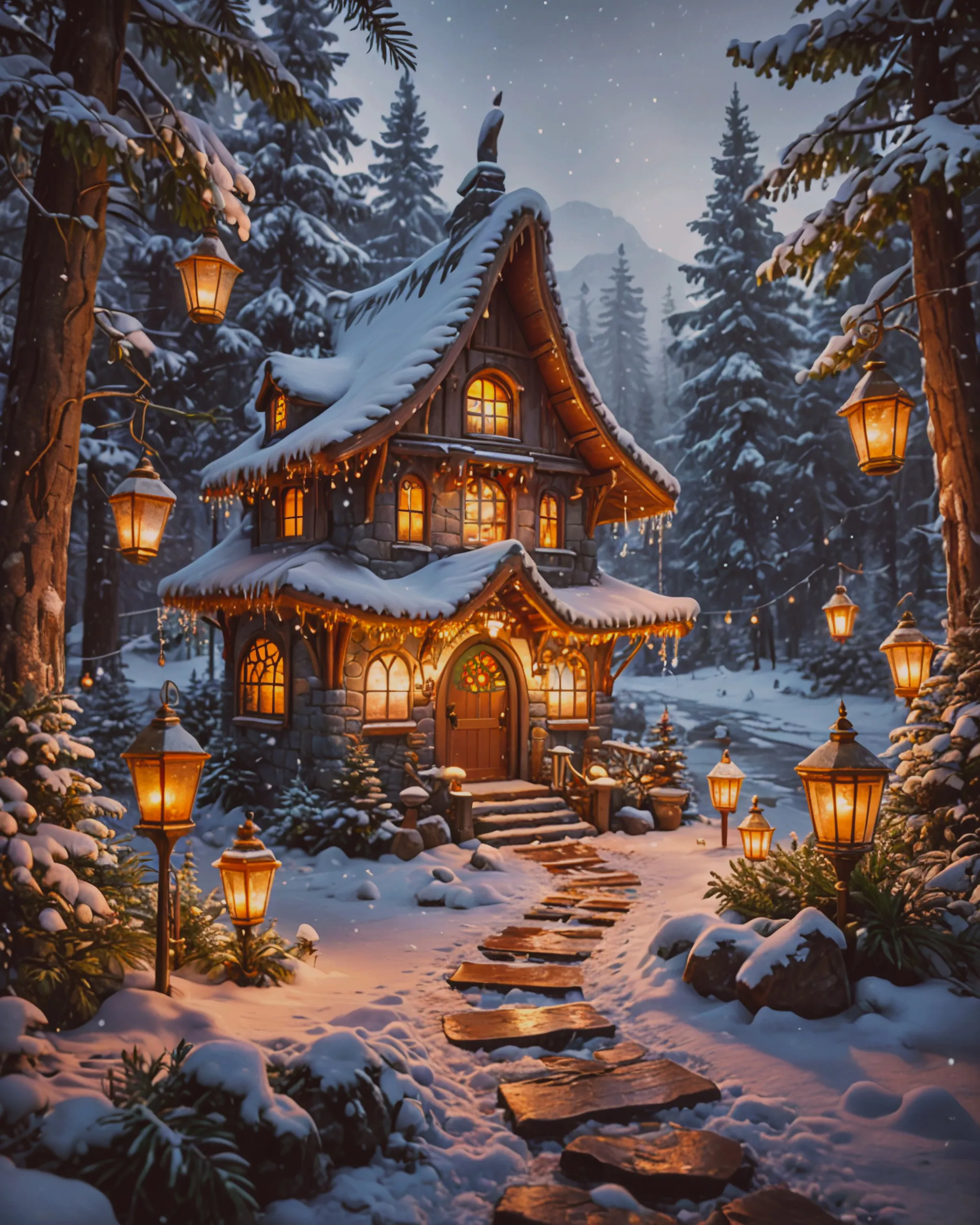 A Magical winter wonderland: soft - Free AI Photo Generator - starryai