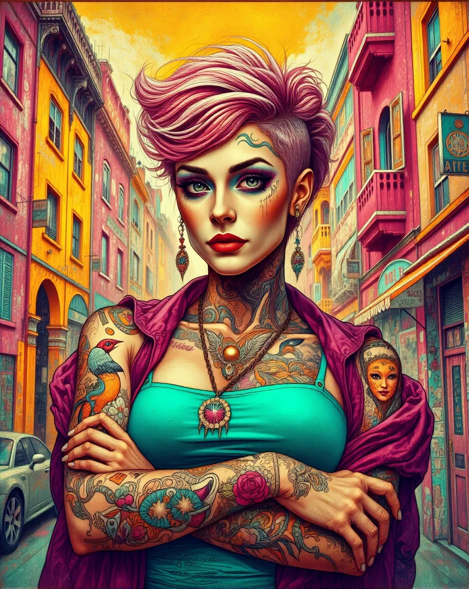 Image a vibrant, colorful digital - Free AI Photo Generator - starryai