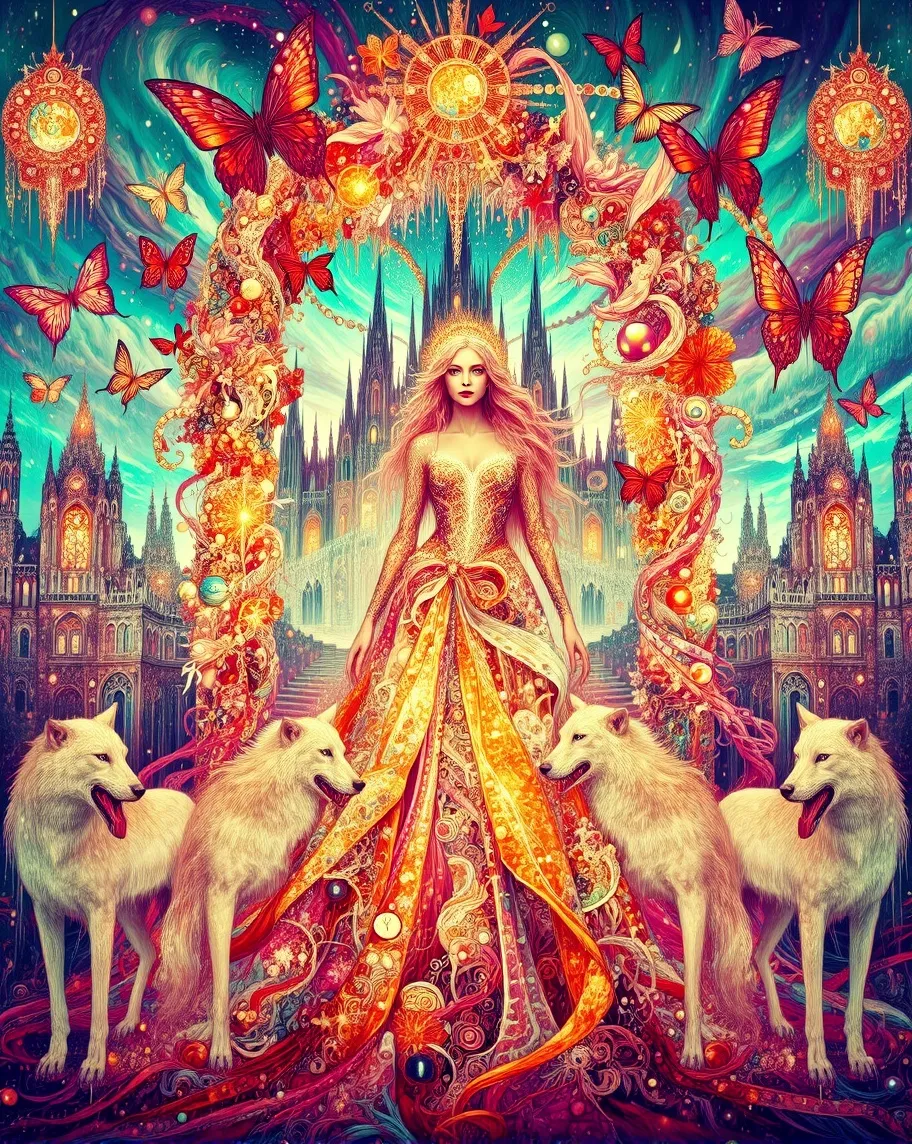 A regal, ethereal woman standing - Free AI Photo Generator - starryai