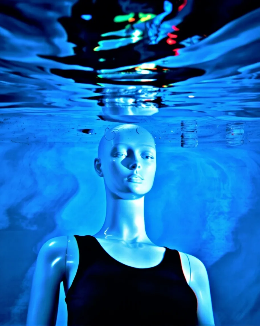 Mannequin under water