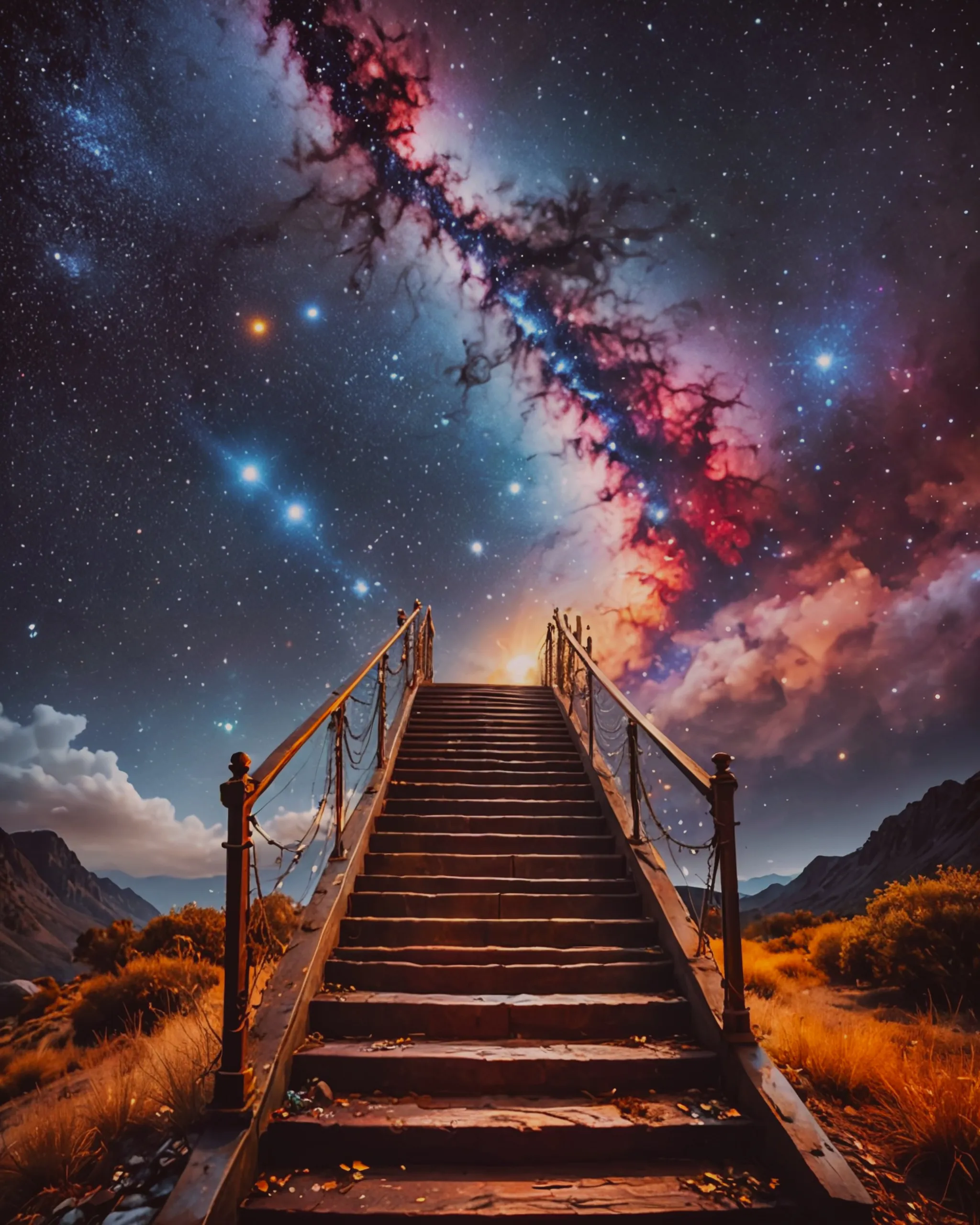 Colorful night sky bright stars - Free AI Photo Generator - starryai