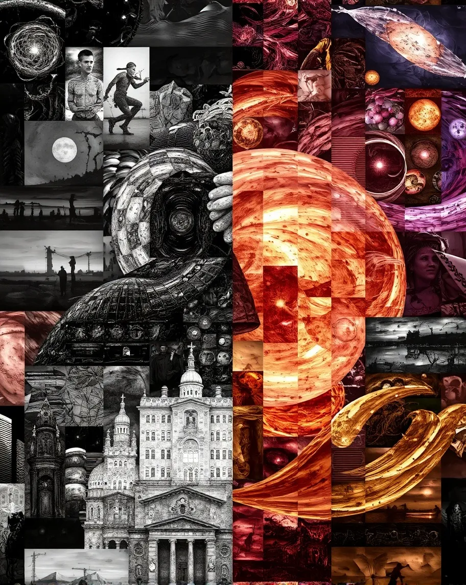 a cosmic scene where galaxies are - Free AI Photo Generator - starryai