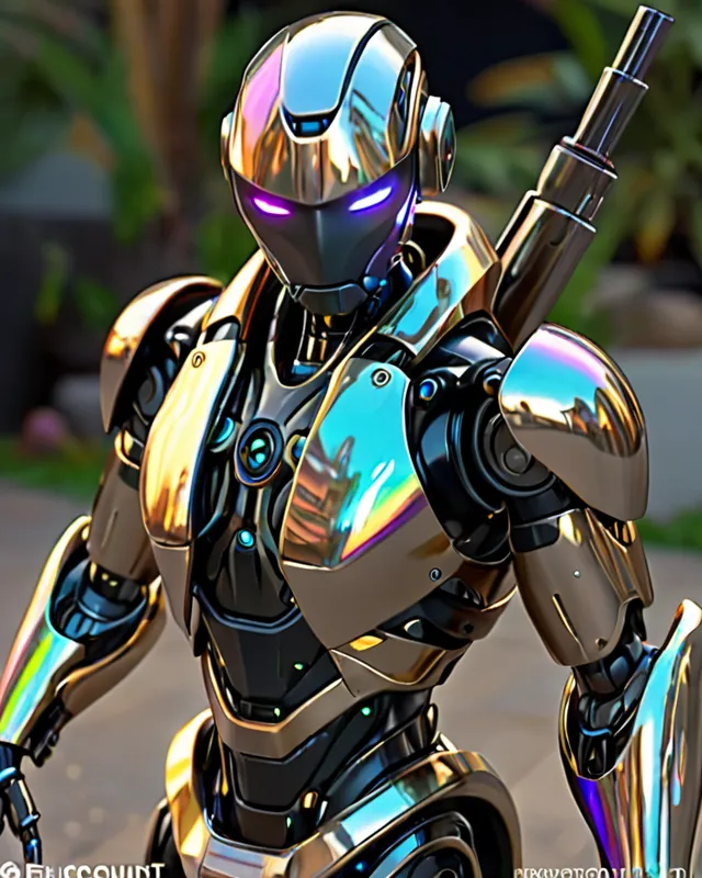 Robot Sensei Ninja+upgraded futuristic armor and weapons& make sure majority party is "wow'ed!!" 100% for sure, beautiful,  colorful,  cosmic,  futuristic,  detailed,  golden hour,  iridescent,  vibrant,  hyperrealism,  surrealism,  trending on artstation,  detailed,  realistic face,  intricate armor,  artstation,  hd,  octane render,  hyperrealism,  natural light,  full-color,  hd photography, cinema4d, lightwave, unreal engine, cinema 4d, photorealistic, parallax, photorealistic,  redeyes, realism, holographic, polished, hyperdetailed, elemental, entangled, lightwave, pixiv polycount art, AI