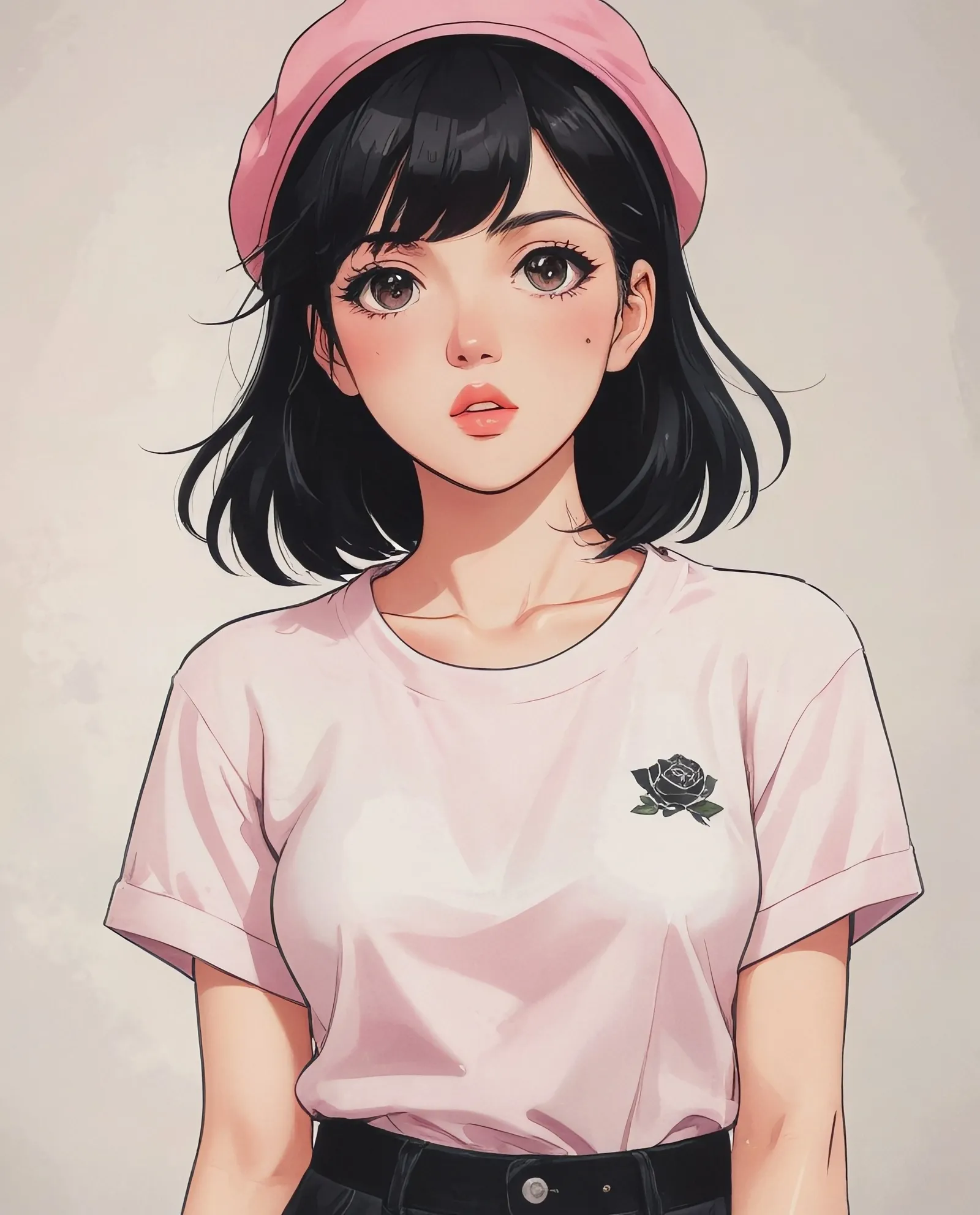 pink shirt girl