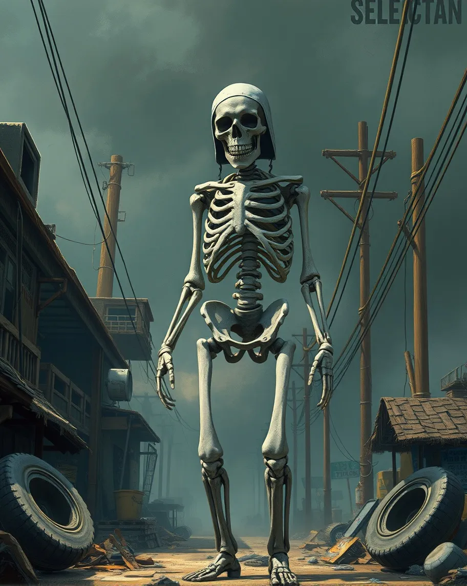 Skeleton street, detailed, on - Free AI Photo Generator - starryai