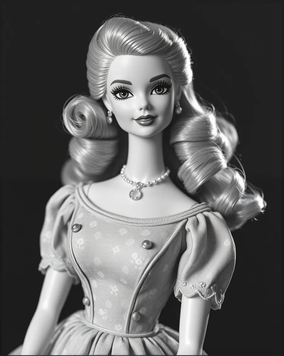 Barbie, 1940s, black and white