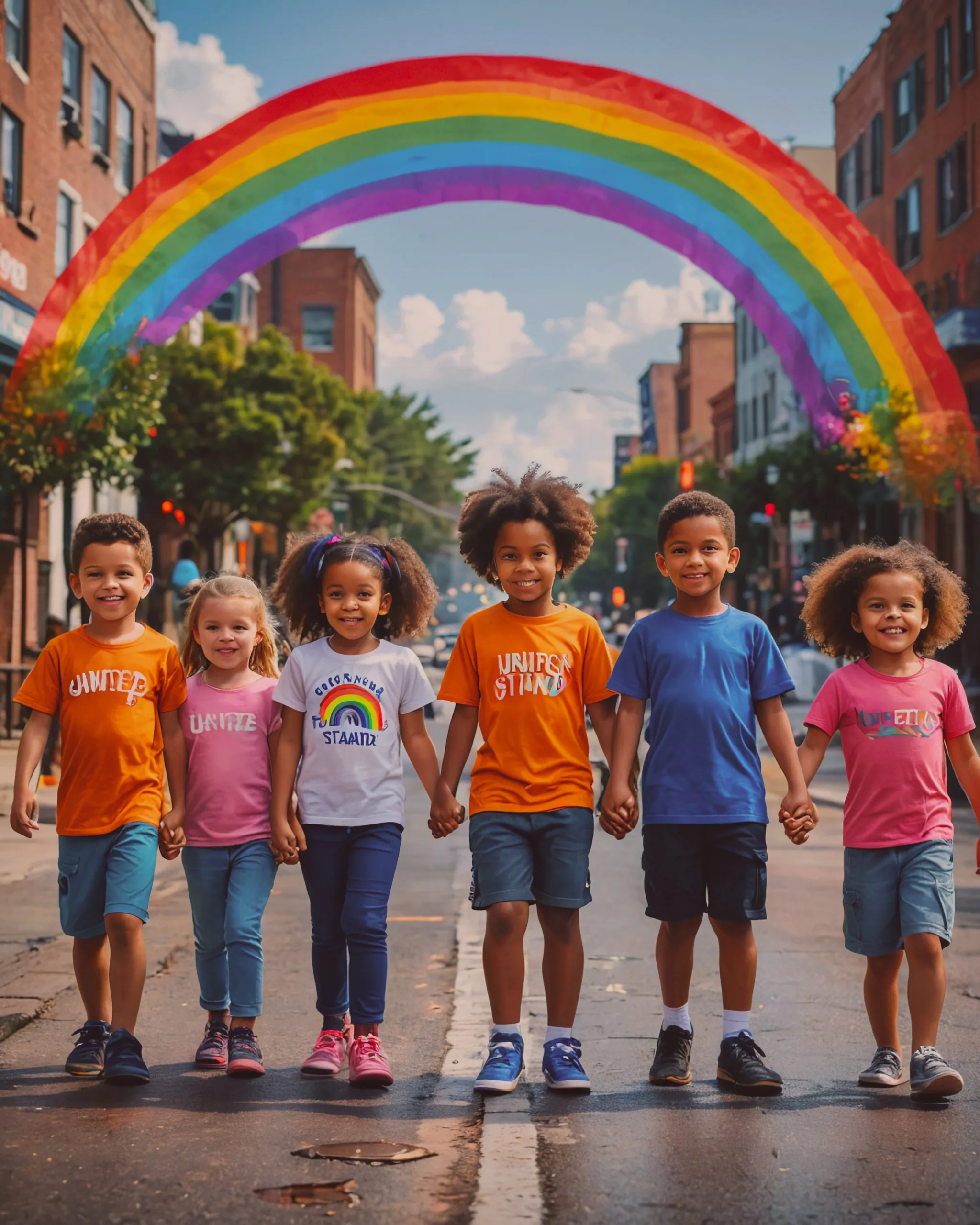 A group kids boys girls all races - Free AI Photo Generator - starryai