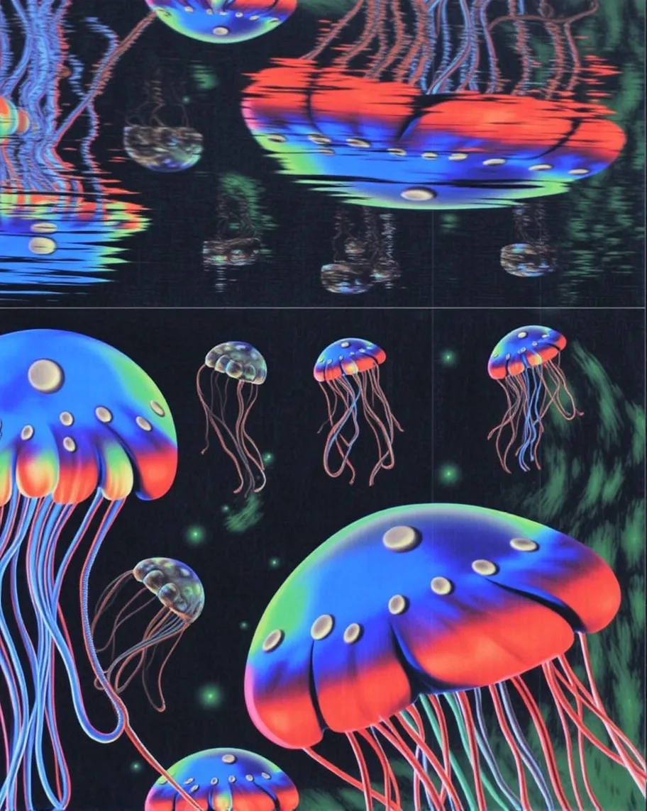 Jellyfish underwater, colourful, - Free AI Photo Generator - starryai