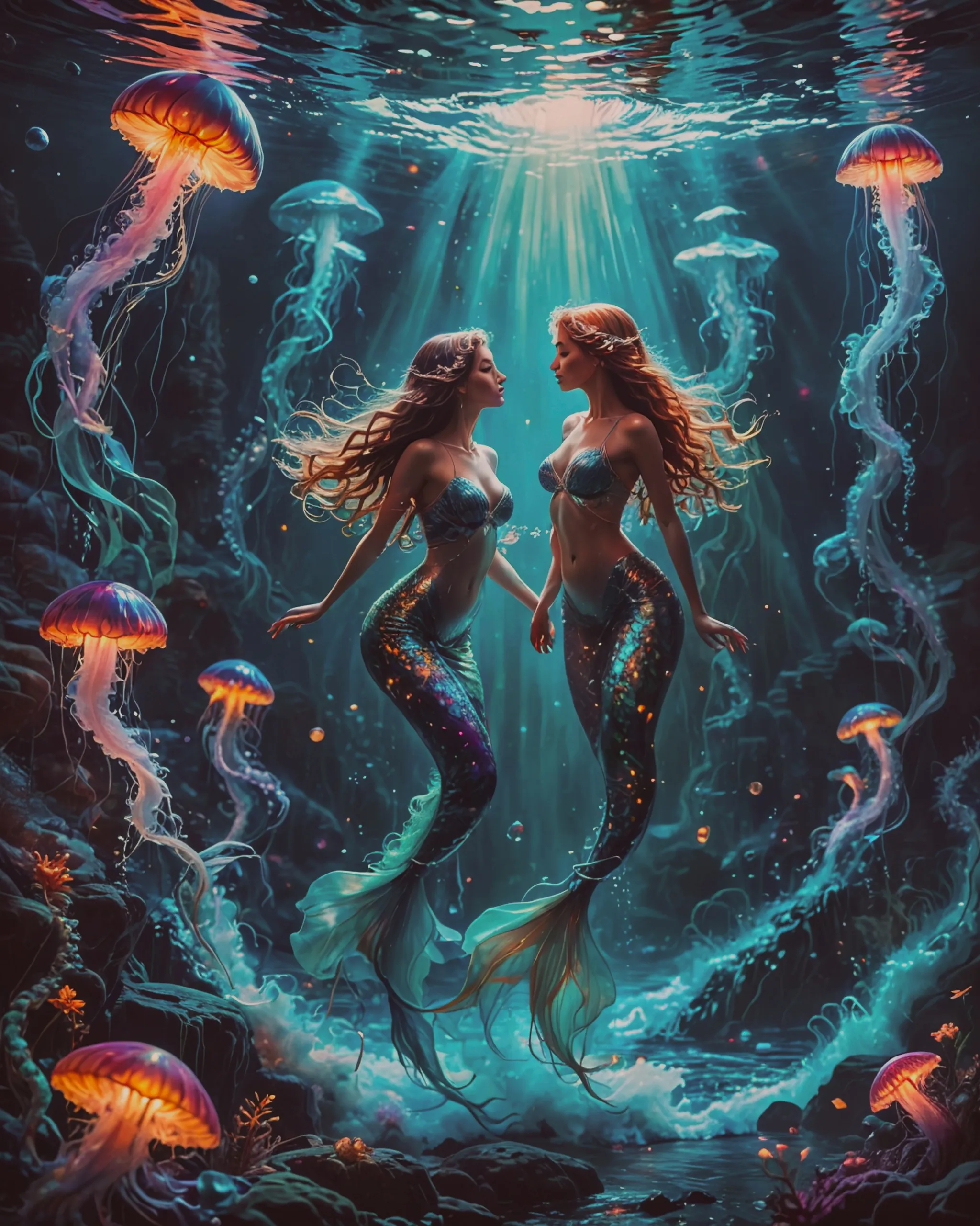 A Luminous Fantasy Sea Scape full - Free AI Photo Generator - starryai