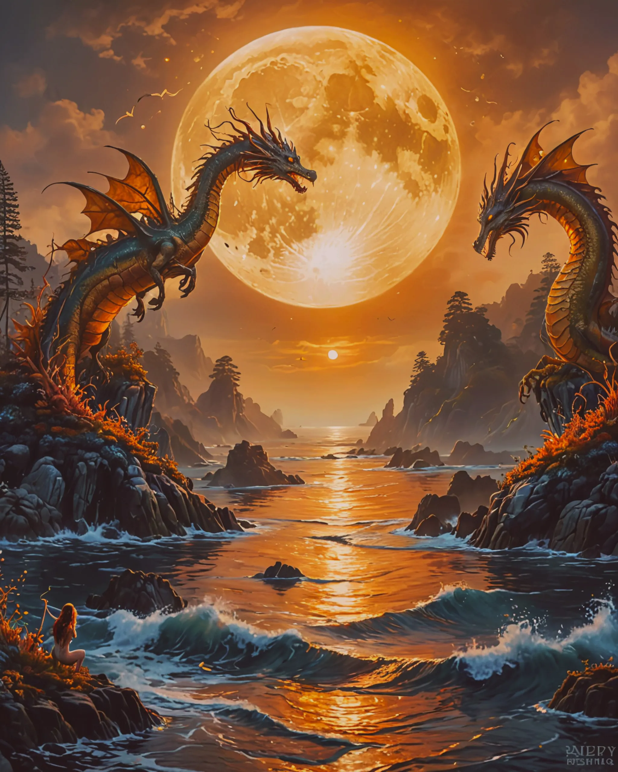 A Luminous Fantasy Sea Scape full - Free AI Photo Generator - starryai