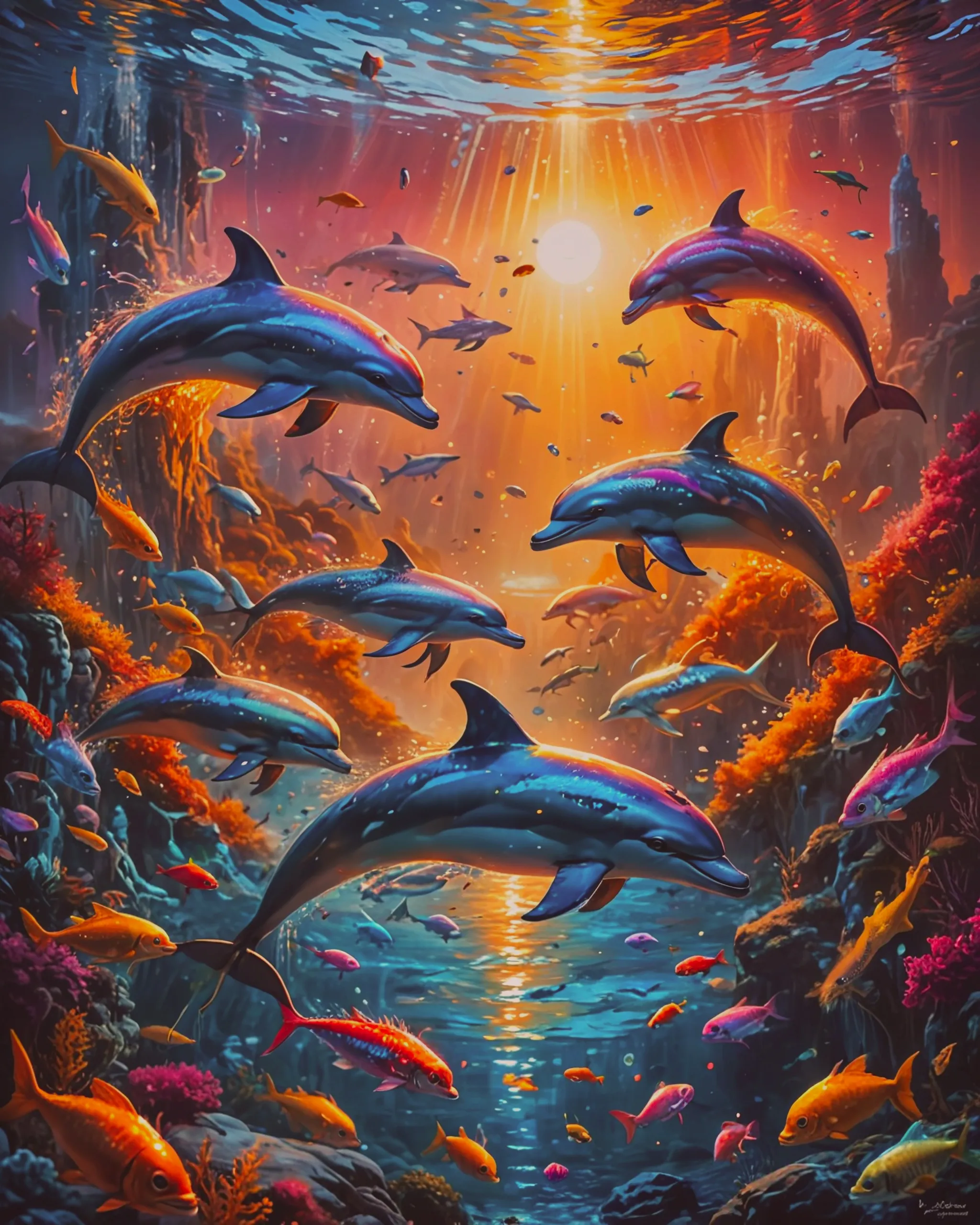 A Luminous Fantasy Sea Scape full - Free AI Photo Generator - starryai