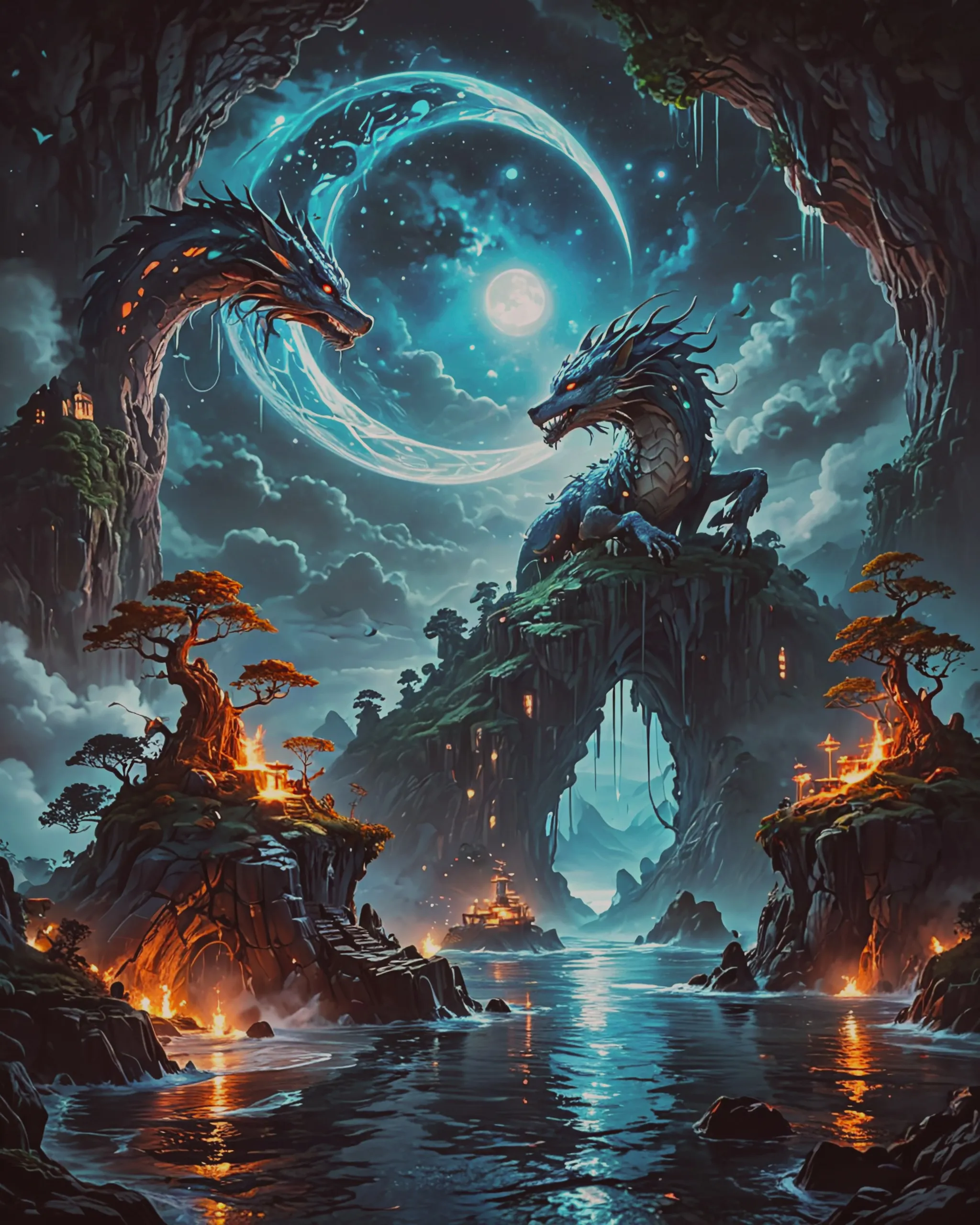 A Luminous Fantasy Sky Islands - Free AI Photo Generator - starryai