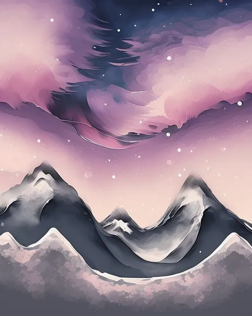 arctic mountain range. Snow night - Free AI Photo Generator - starryai