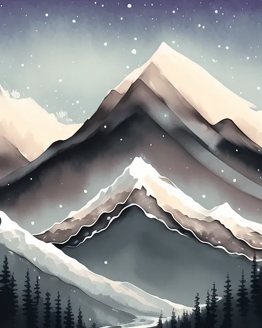 arctic mountain range. Snow night - Free AI Photo Generator - starryai