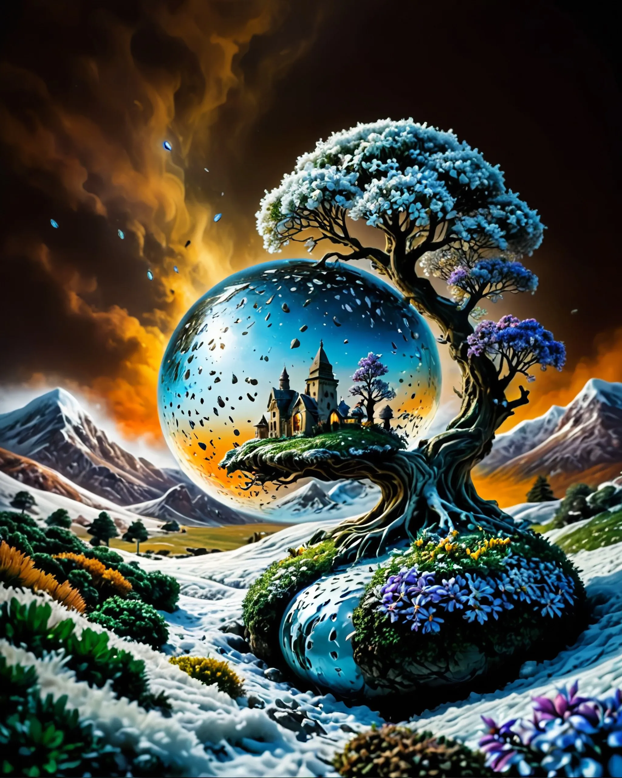 at mountain valley - Free AI Photo Generator - starryai