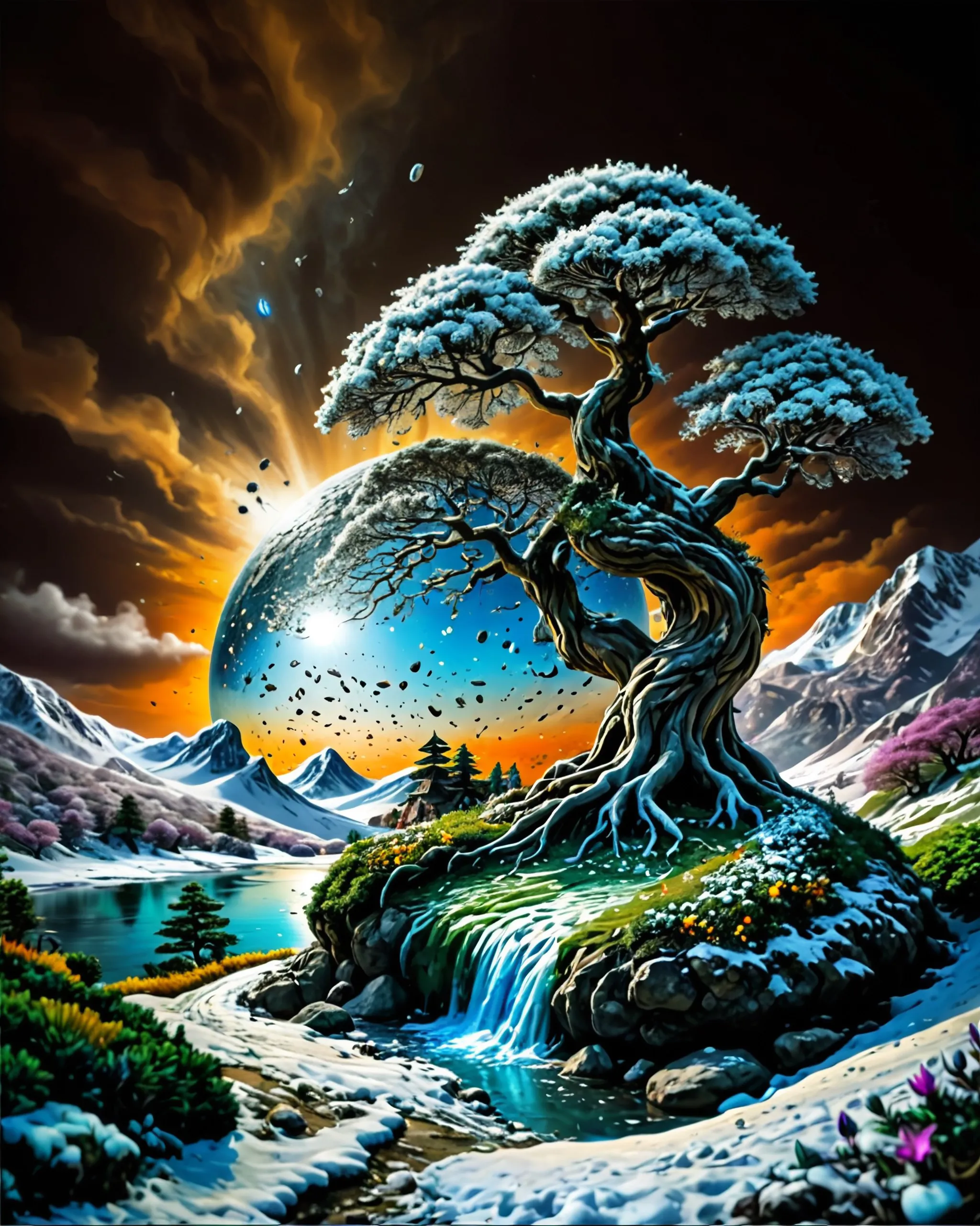 at mountain valley - Free AI Photo Generator - starryai