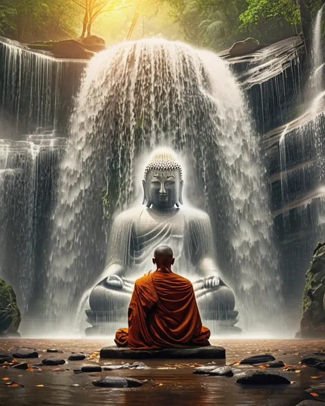 a serene mystical scene where a - Free AI Photo Generator - starryai
