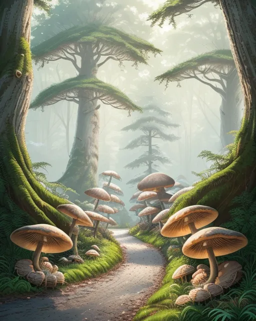 mushroom forest - Free AI Photo Generator - starryai
