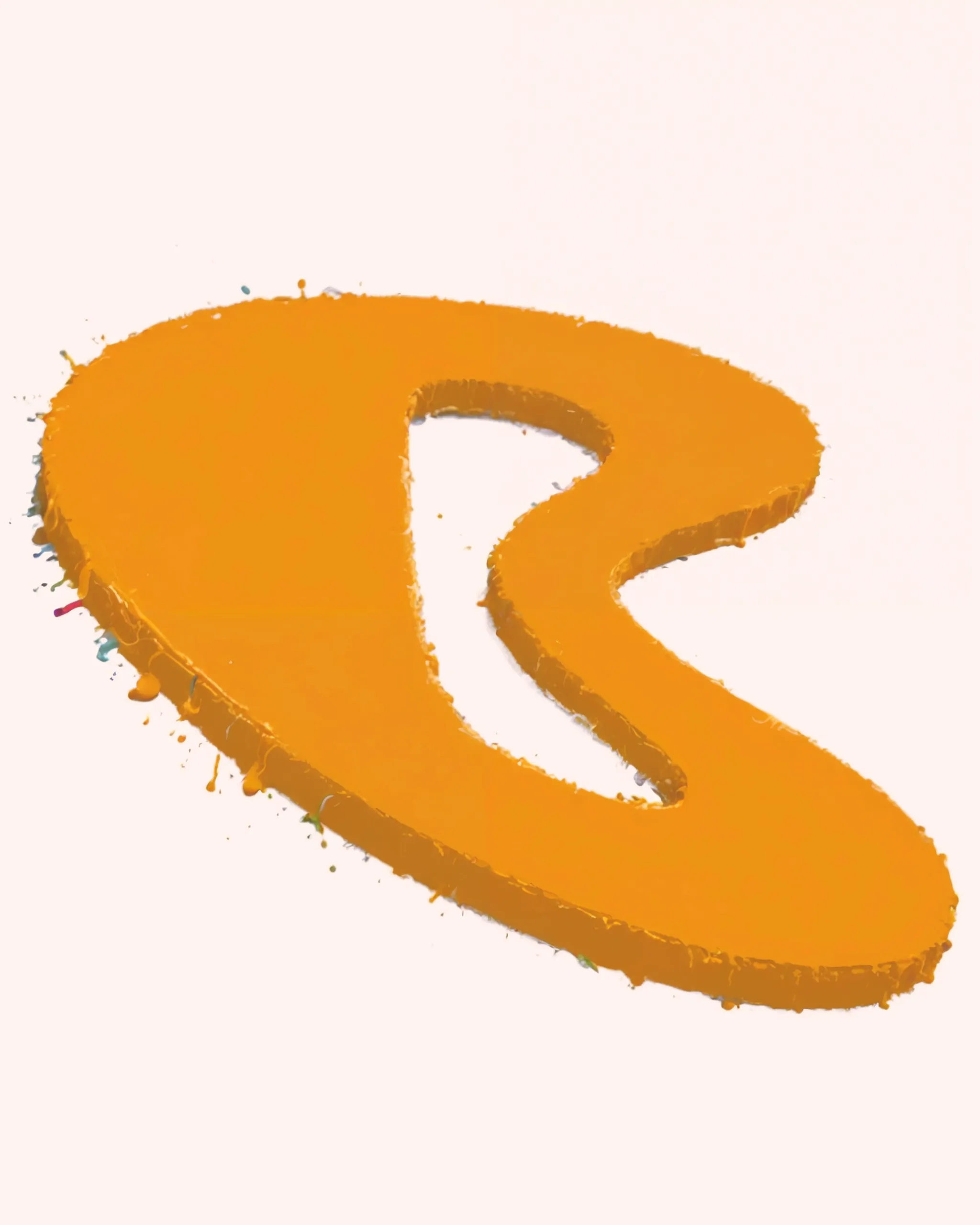 A B logo with rainbow paint splashed behind 