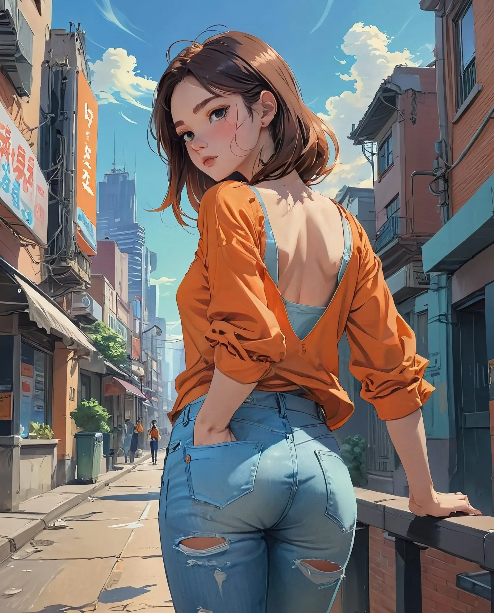 A stunning young woman stands her - Free AI Photo Generator - starryai