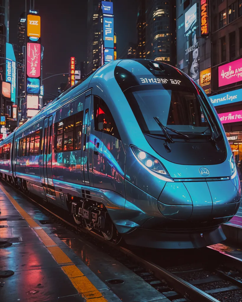 Make a futuristic train - Free AI Photo Generator - starryai