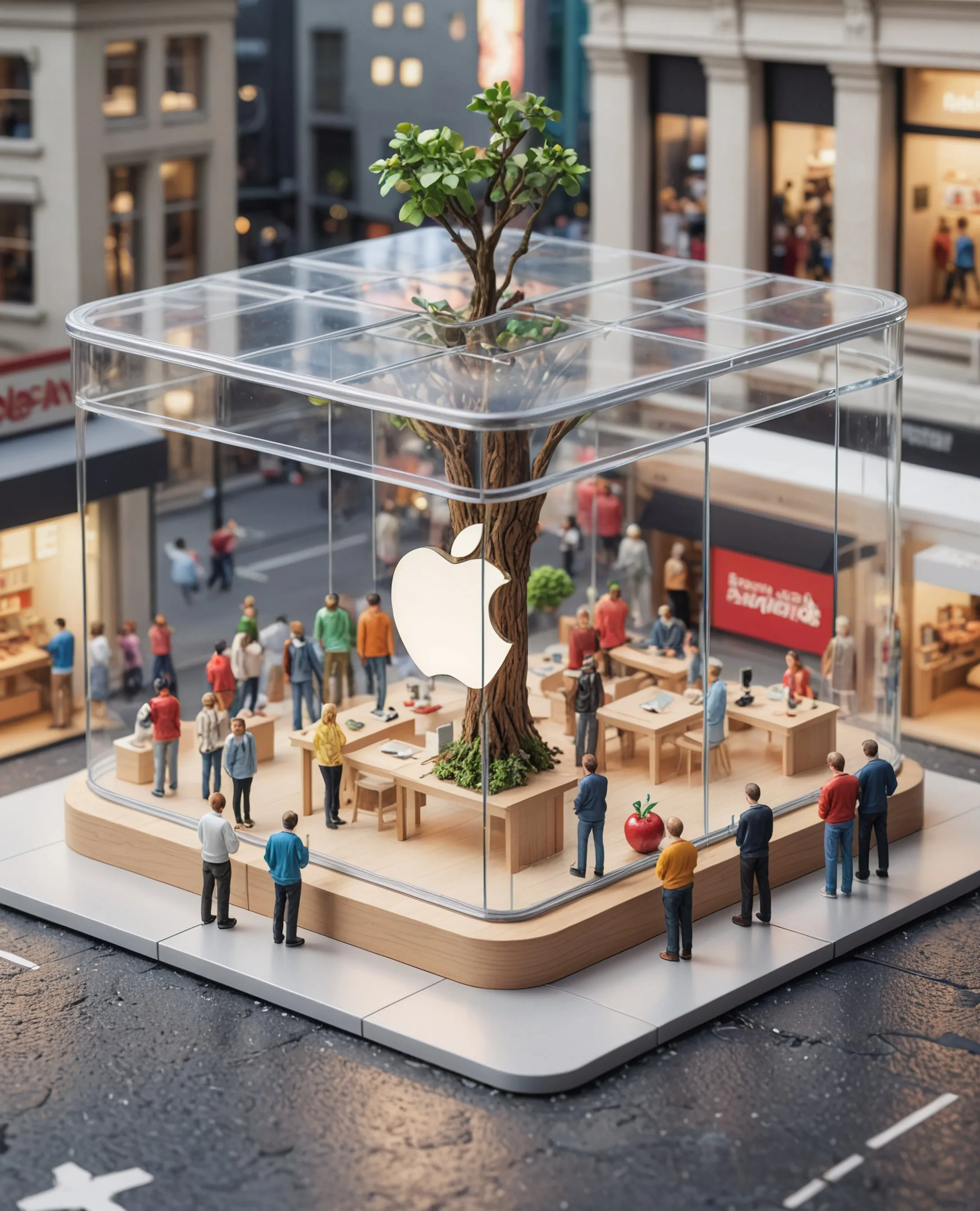 a group miniature people standing - Free AI Photo Generator - starryai