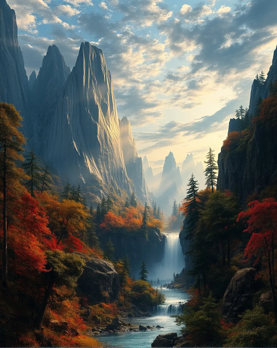A beautiful mountain landscape , - Free AI Photo Generator - starryai