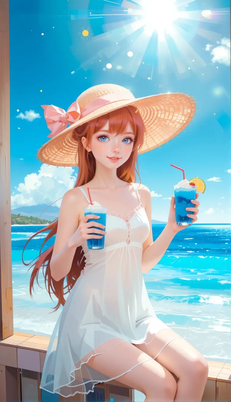 A young woman enjoying a summer - Free AI Photo Generator - starryai