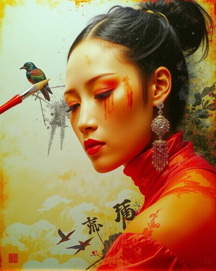 A giant paintbrush painting on - Free AI Photo Generator - starryai