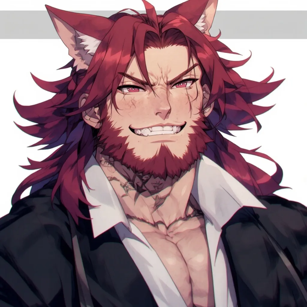 A man, tall, bulky, muscular, red - Free AI Photo Generator - starryai