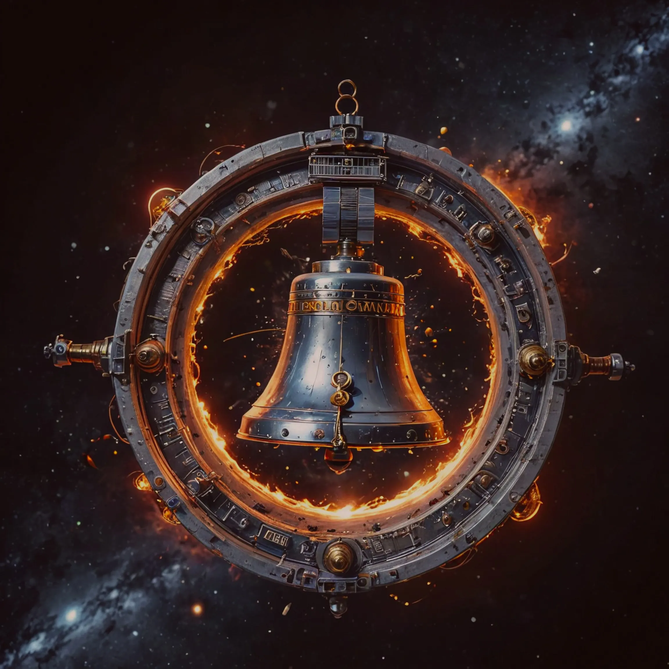 A ringing bell makes rings space. - Free AI Photo Generator - starryai