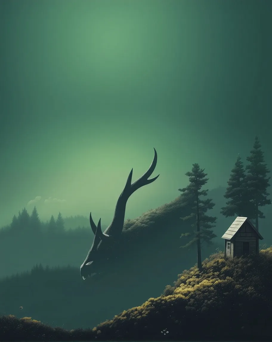 A giant beast looming over a at - Free AI Photo Generator - starryai