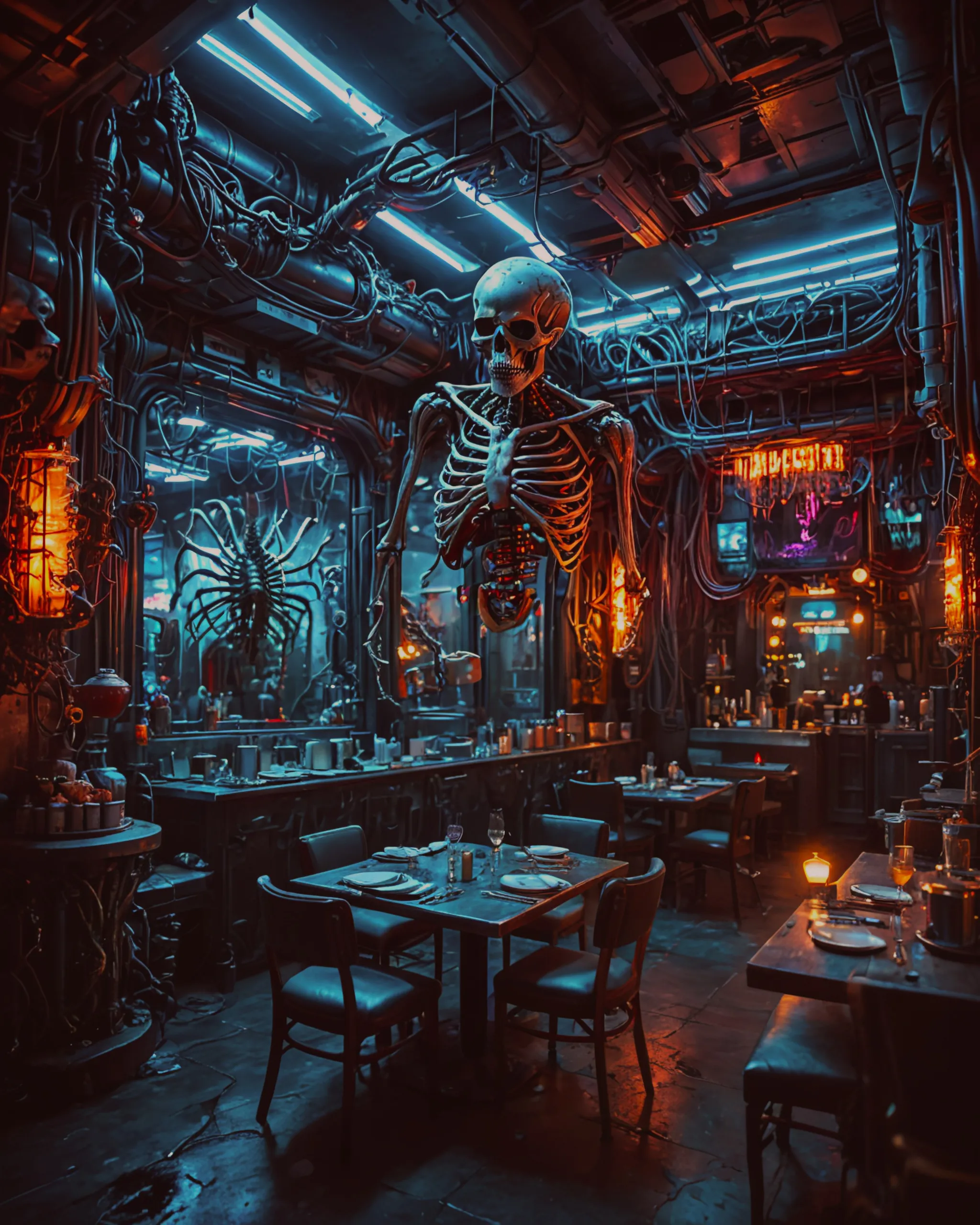 Fancy restaurant in HR Giger style