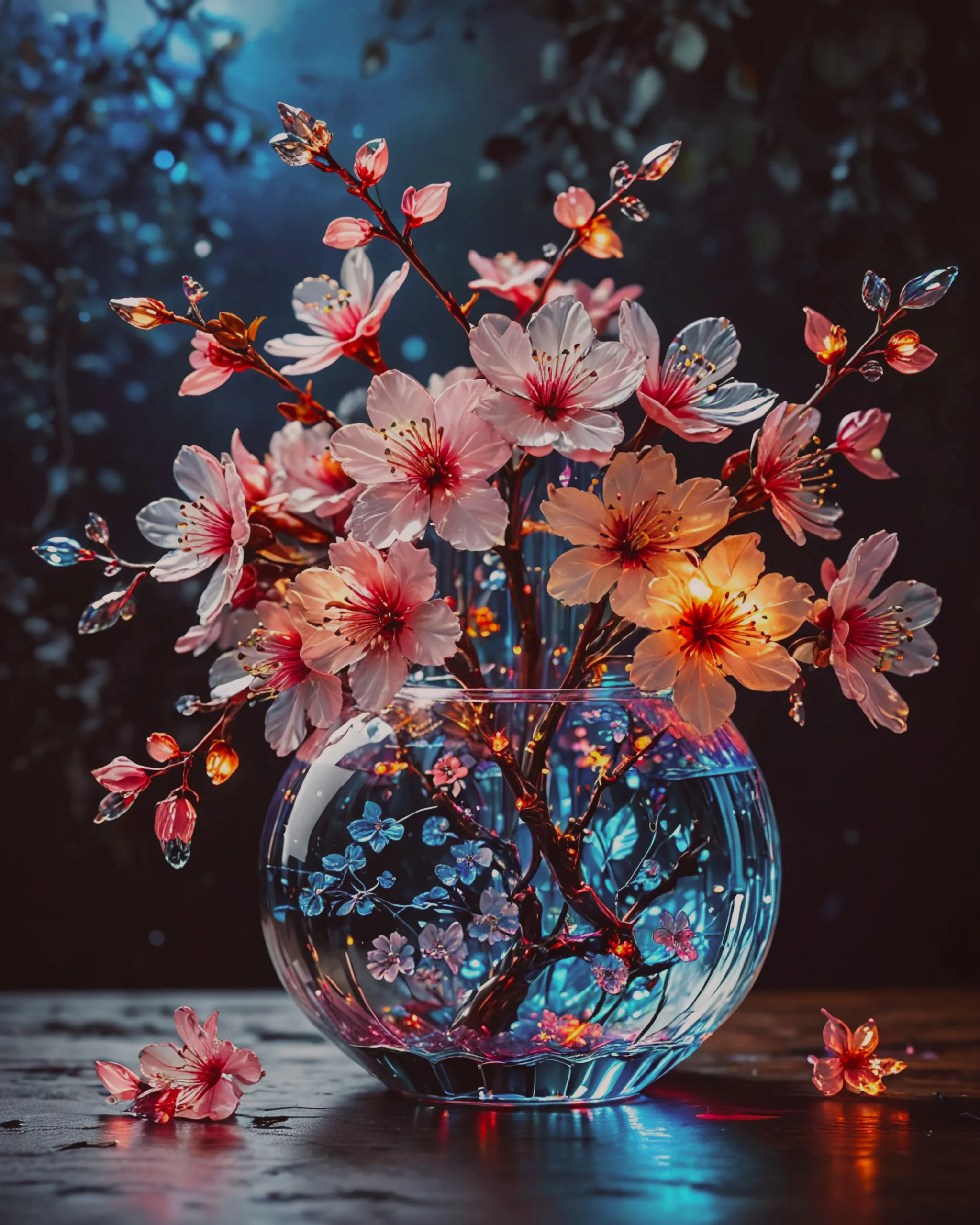A gorgeous bouquet glass cherries - Free AI Photo Generator - starryai
