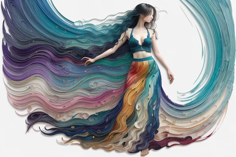 A beautiful woman long wavy hair - Free AI Photo Generator - starryai