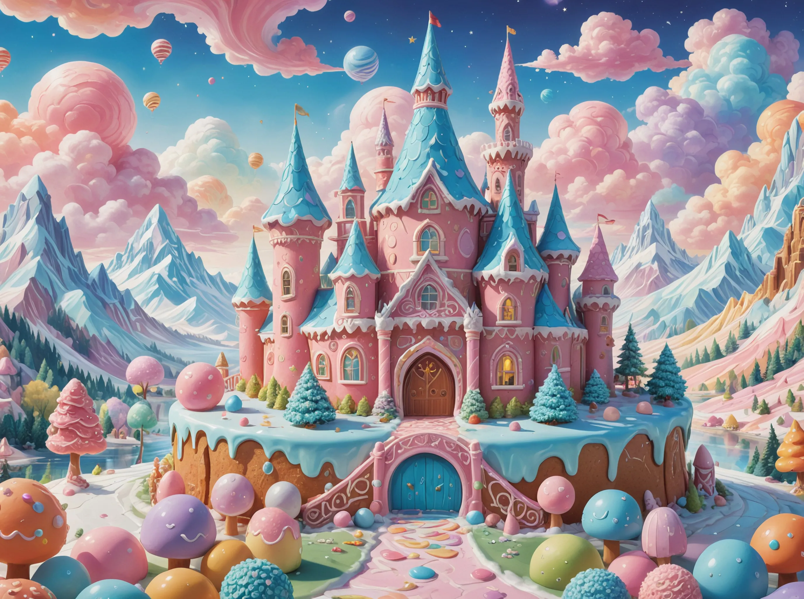 A candy coated fantasy world made - Free AI Photo Generator - starryai
