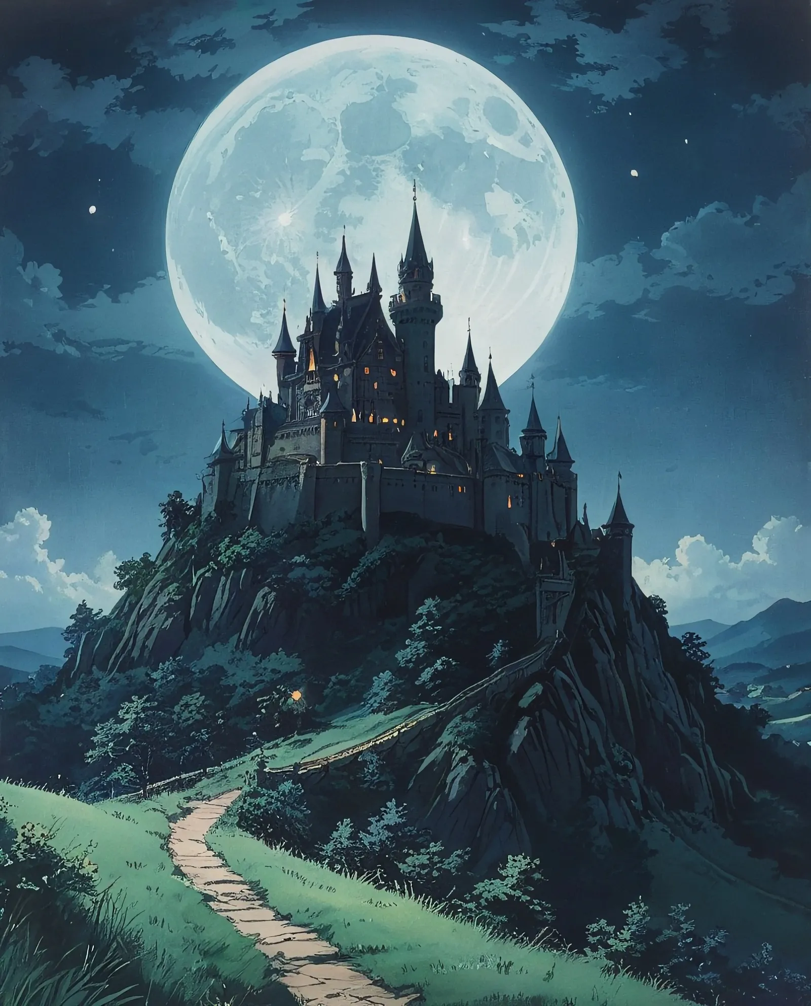 Castle on Hill - Free AI Photo Generator - starryai