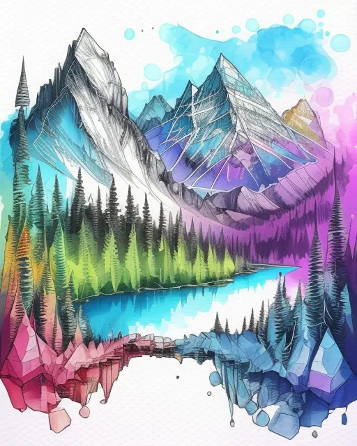 A vibrant mystic mountain range - Free AI Photo Generator - starryai
