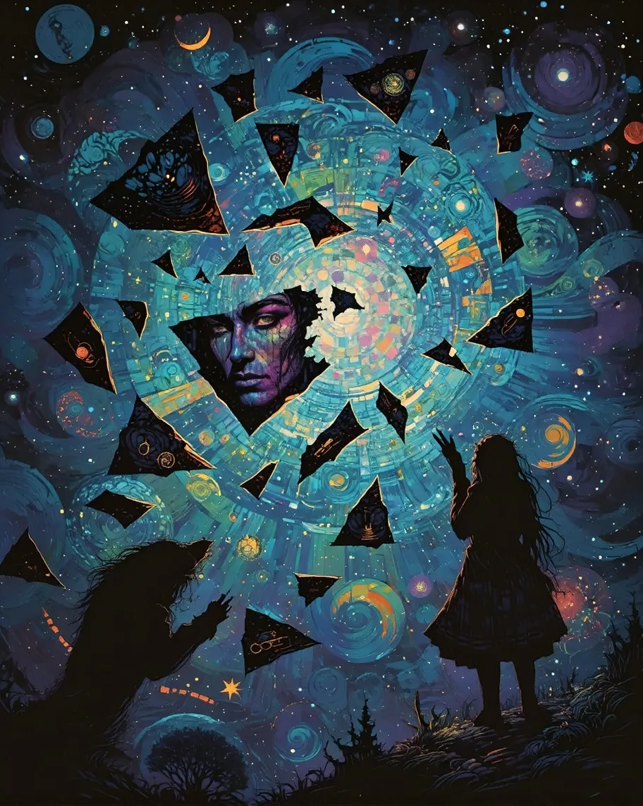 surreal, fragmented celestial sky - Free AI Photo Generator - starryai